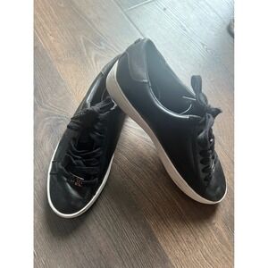 Michael Kors Sneakers Women's Black Leather Casual Low‎ Top Shoes size 6.5